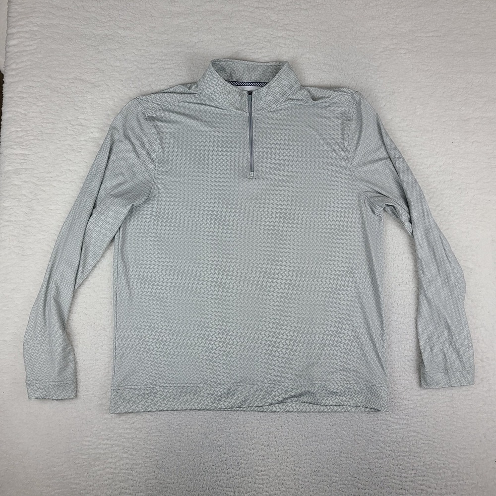 Southern Tide Sweater Mens XL Sage Green Pale Geometric Performance Tech Golf